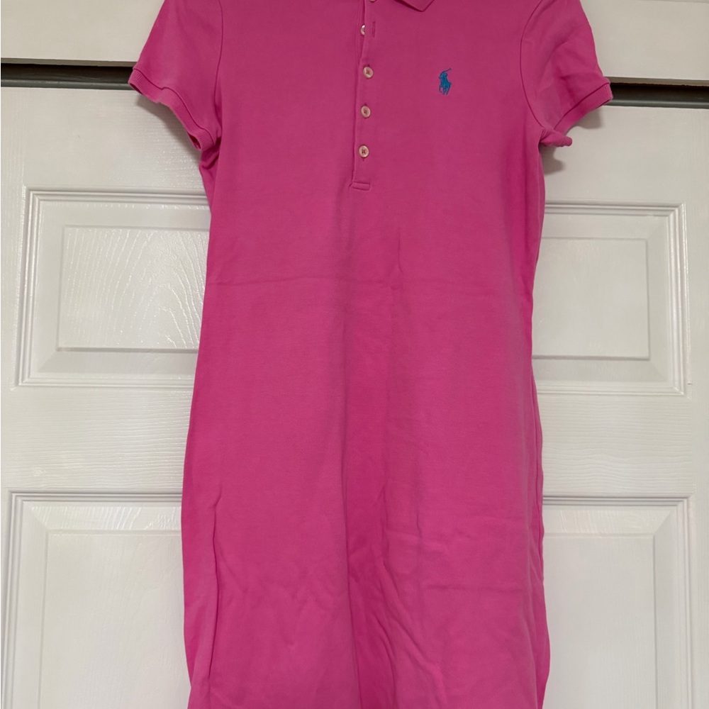 Polo Ralph Lauren Pink short sleeve Polo Dress sz S 100% Cotton